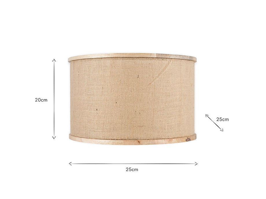 Darat Mango Wood & Jute Lampshade - Natural