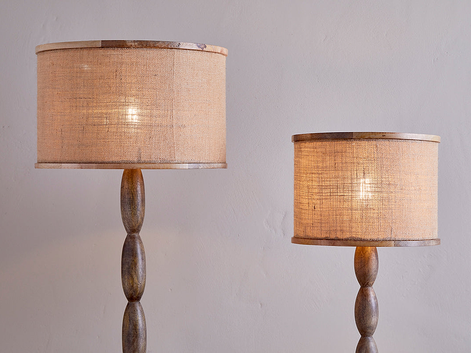 Darat Mango Wood & Jute Lampshade - Natural