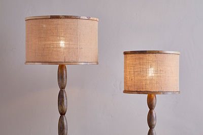 Darat Mango Wood & Jute Lampshade - Natural-nkuku