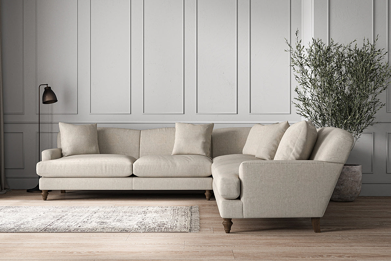 Deni Grand Corner Sofa - Brera Linen Natural- nkuku