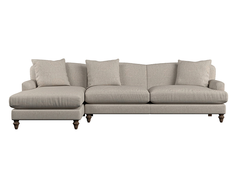 Deni Grand Left Hand Chaise Sofa - Brera Linen Natural