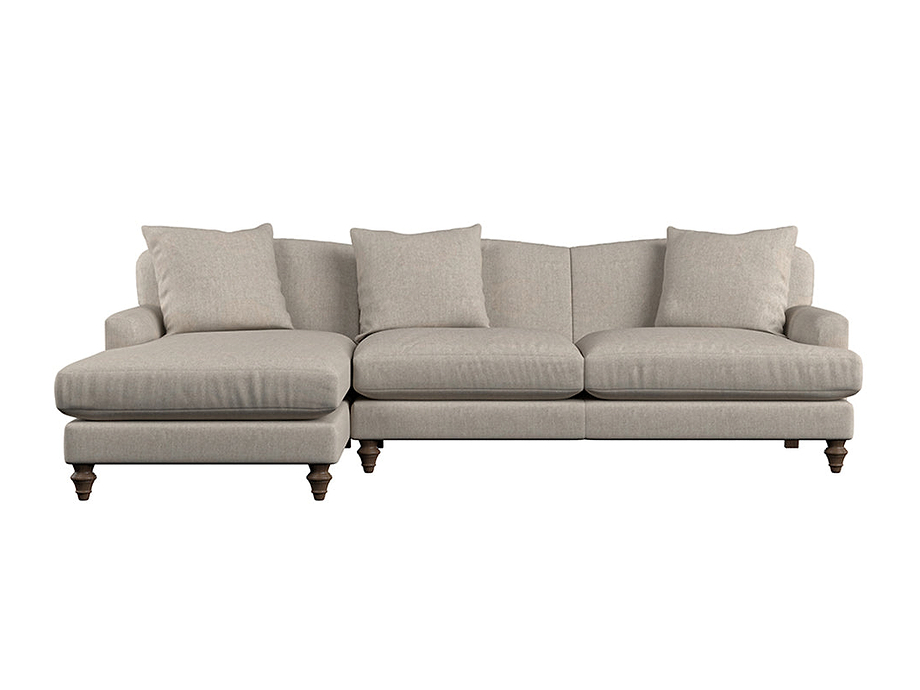 Deni Large Left Hand Chaise Sofa - Brera Linen Natural