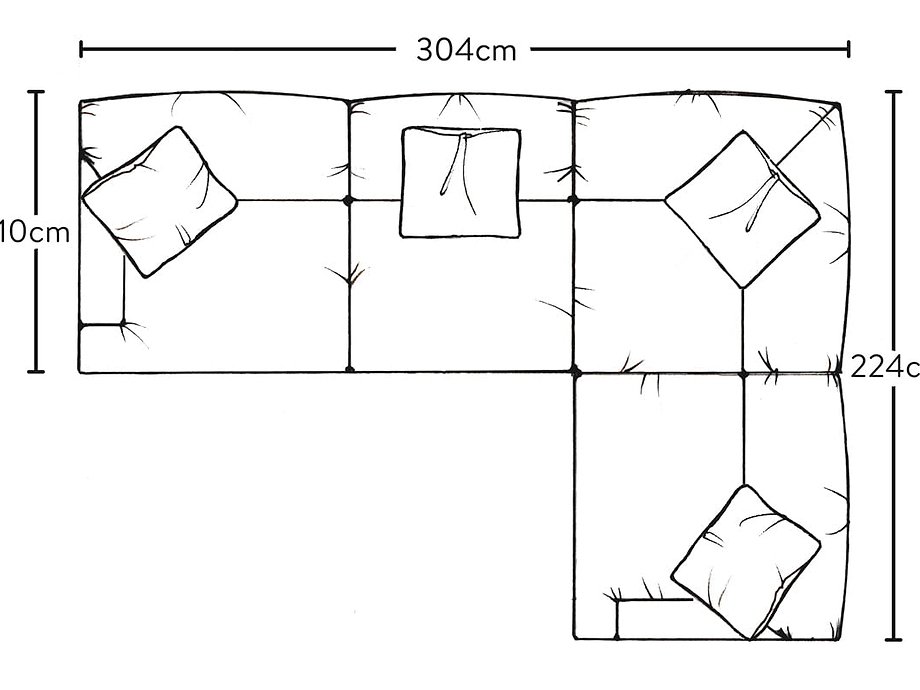 Deni Large Right Hand Corner Sofa - Brera Linen Natural