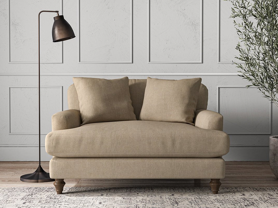Deni Love Seat - Brera Linen Pebble
