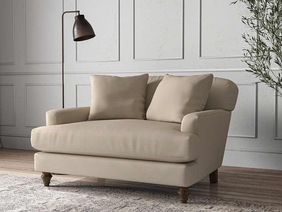 Deni Love Seat - Recycled Cotton Stone