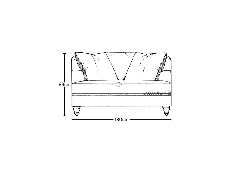 Deni Love Seat - Recycled Cotton Stone