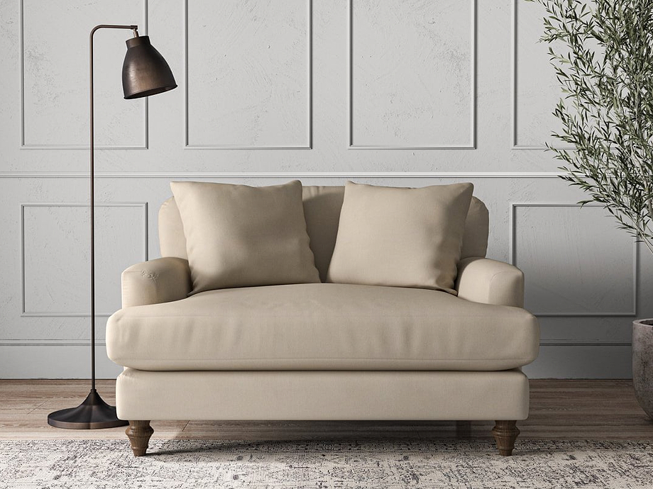 Deni Love Seat - Recycled Cotton Stone
