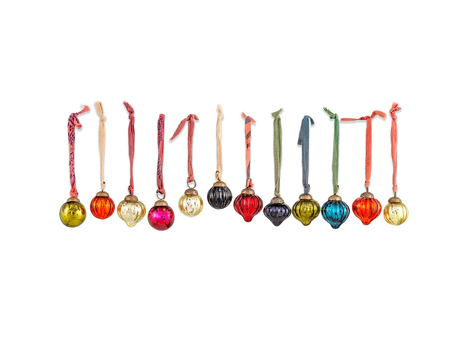 Dew Drop Baubles - Mixed Antique - (Set of 12)