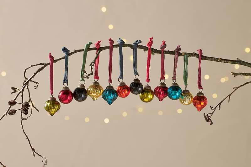 Dew Drop Baubles - Mixed Antique - (Set of 12)-nkuku