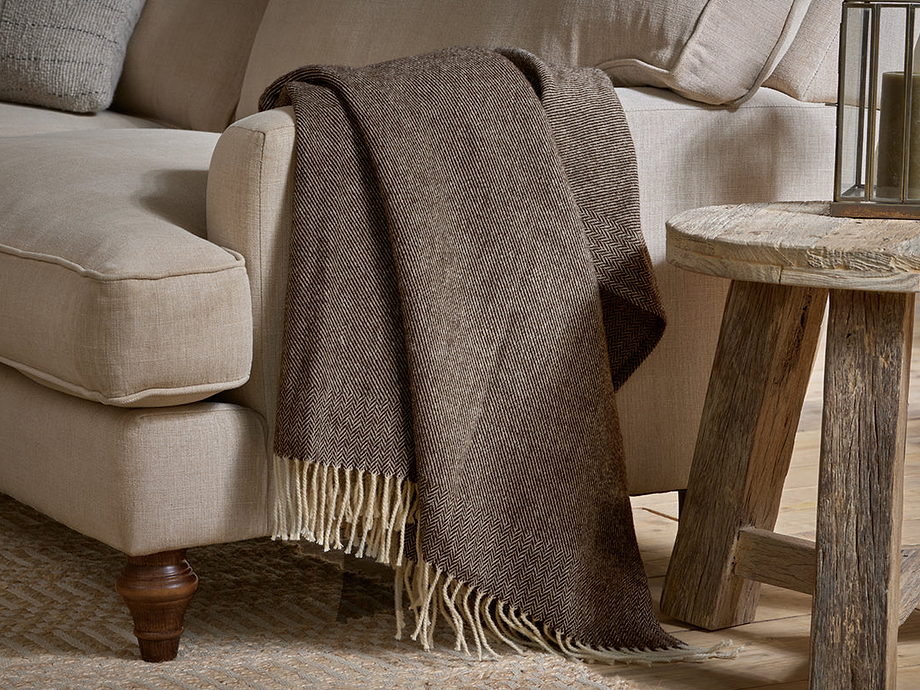 Dilli Wool Throw - Dark Brown