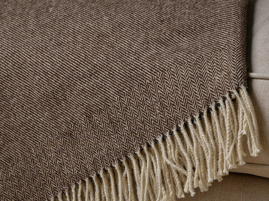 Dilli Wool Throw - Dark Brown