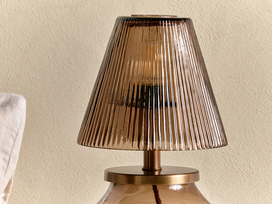 Dimalai Recycled Glass Table Lamp - Brown Smoke