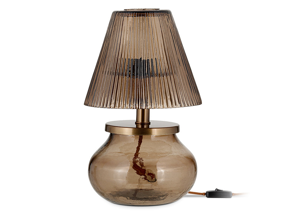 Dimalai Recycled Glass Table Lamp - Brown Smoke