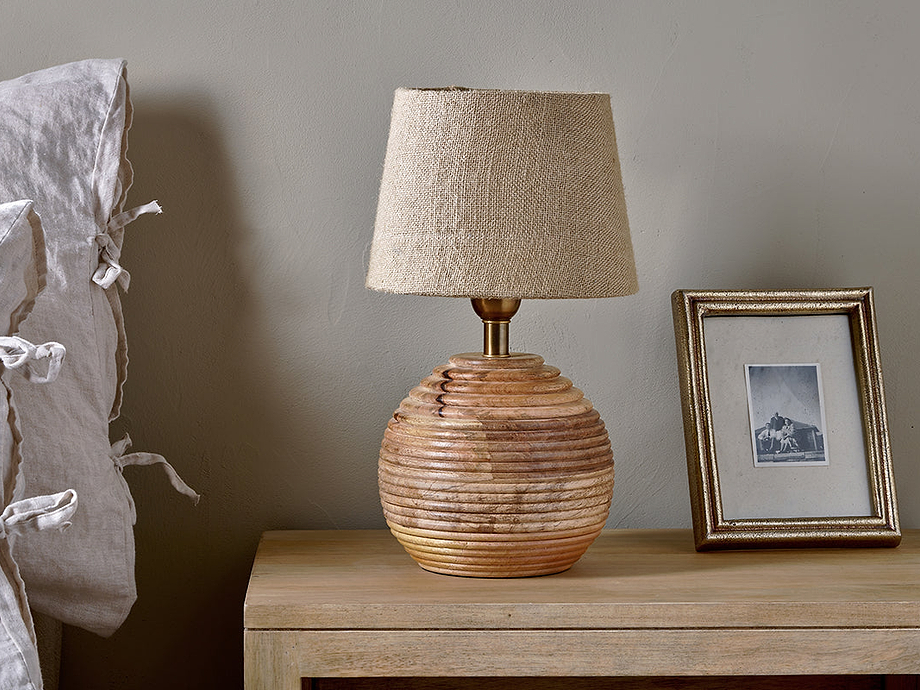 Drisana Mango Wood Bedside Table Lamp