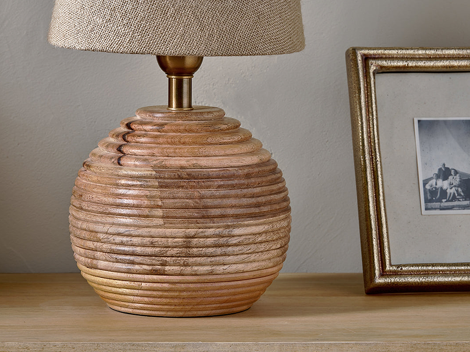 Drisana Mango Wood Bedside Table Lamp