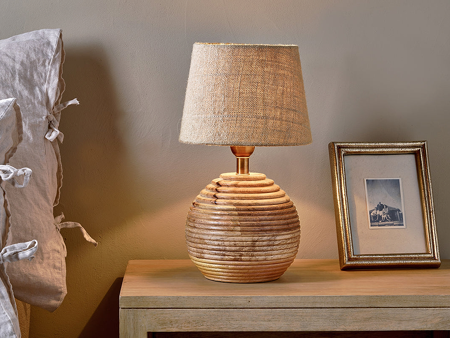 Drisana Mango Wood Bedside Table Lamp