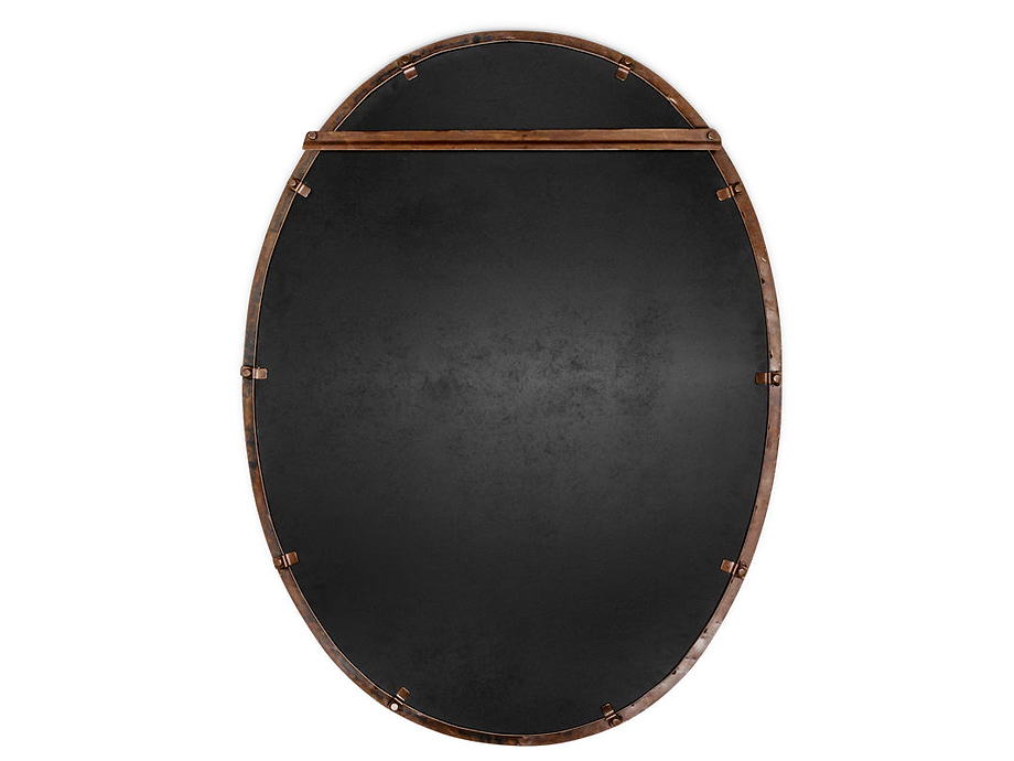 Drishti Oval Iron Mirror - Antique Black - Large