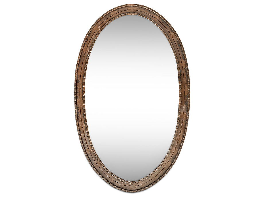 Drishti Oval Iron Mirror - Antique Black - Small
