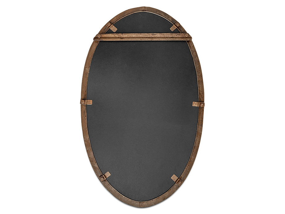 Drishti Oval Iron Mirror - Antique Black - Small