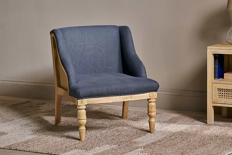 Elbu Deconstructed Linen Armchair - Charcoal