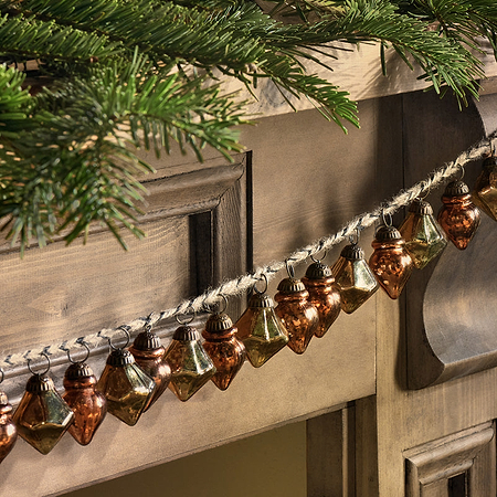 Ekiti Bauble Garland - Antique Gold & Rust