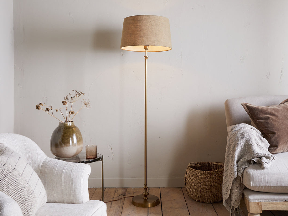 Ehadi Antique Floor Lamp - Antique Brass