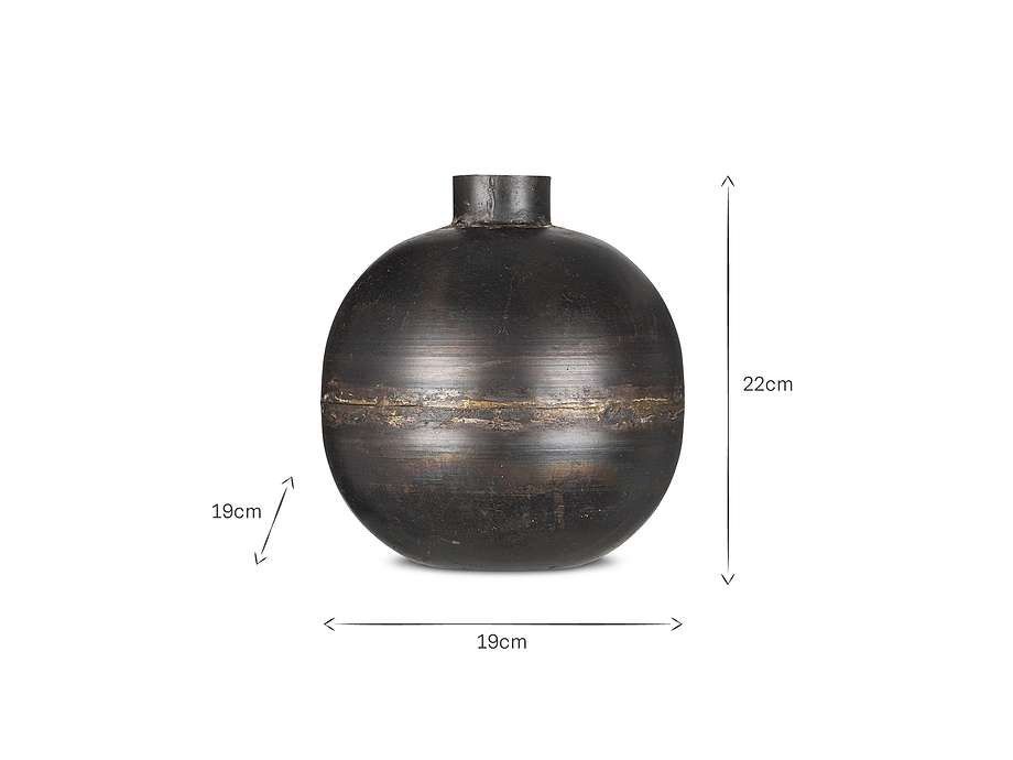 Endo Recycled Iron Vase - Black
