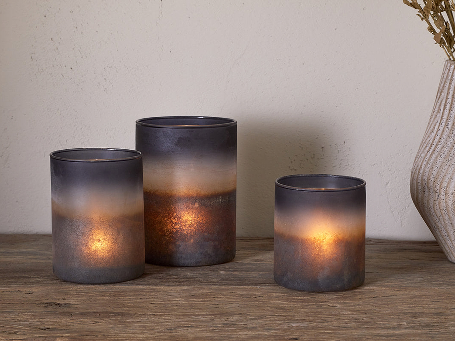 Etti Tealight Holders - Navy & Smoke