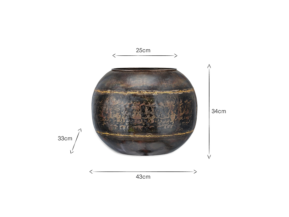 Endo Reclaimed Iron Globe Planter
