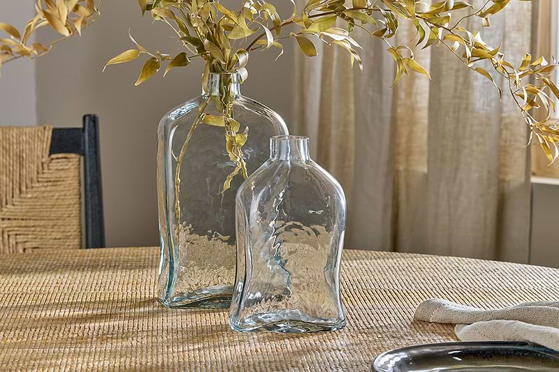 Ellam Recycled Glass Bottle Vase - Clear