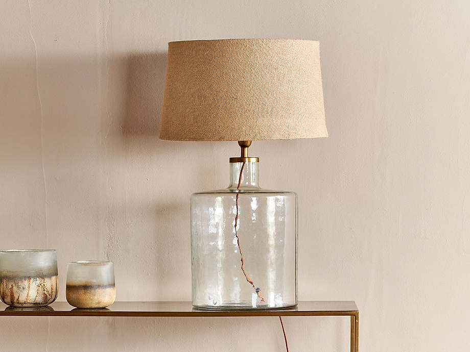 Edina Recycled Glass Table Lamp - Clear - Large