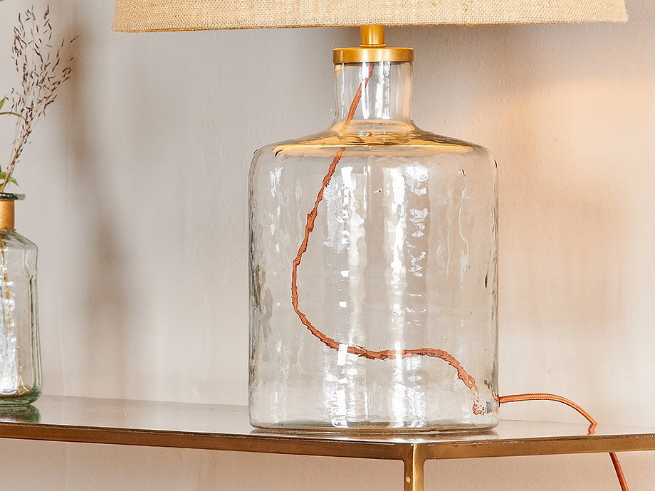 Edina Recycled Glass Table Lamp - Clear - Large