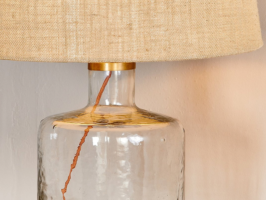 Edina Recycled Glass Table Lamp - Clear - Large