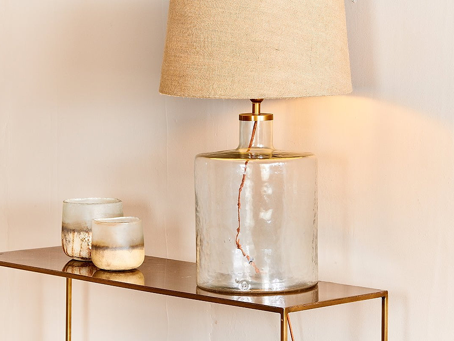 Edina Recycled Glass Table Lamp - Clear - Large