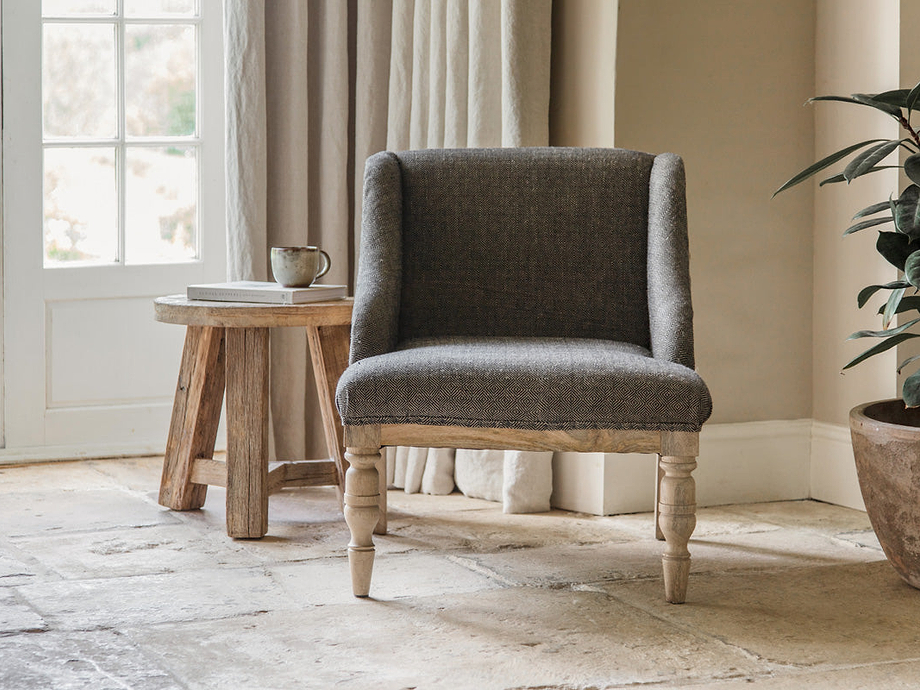 Elbu Deconstructed Jacquard Weave Armchair - Charcoal