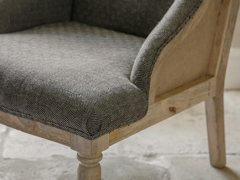 Elbu Deconstructed Jacquard Weave Armchair - Charcoal