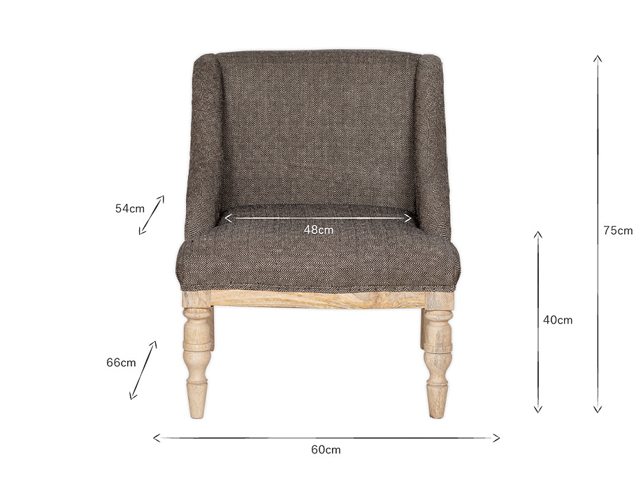 Elbu Deconstructed Jacquard Weave Armchair - Charcoal