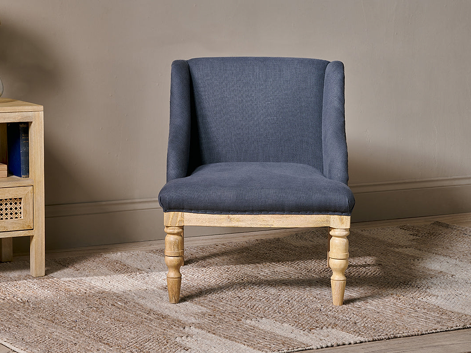 Elbu Deconstructed Linen Armchair - Charcoal