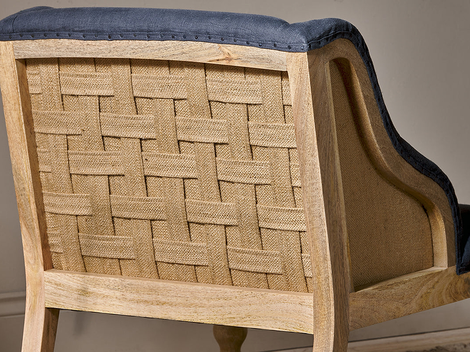 Elbu Deconstructed Linen Armchair - Charcoal