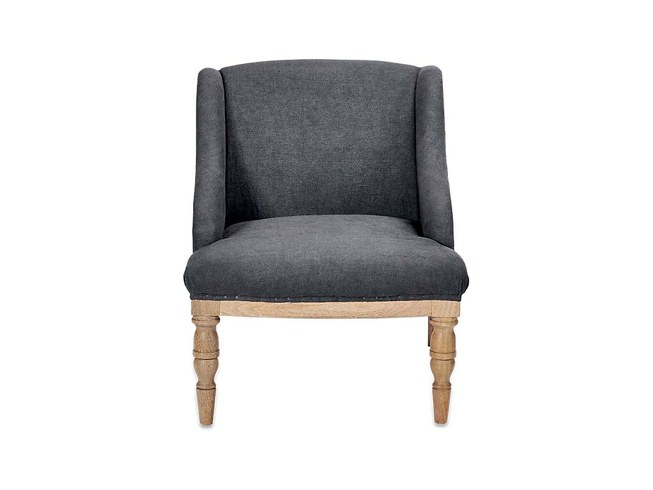 Elbu Deconstructed Linen Armchair - Charcoal