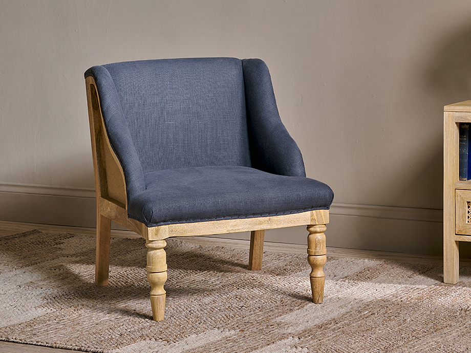 Elbu Deconstructed Linen Armchair - Charcoal