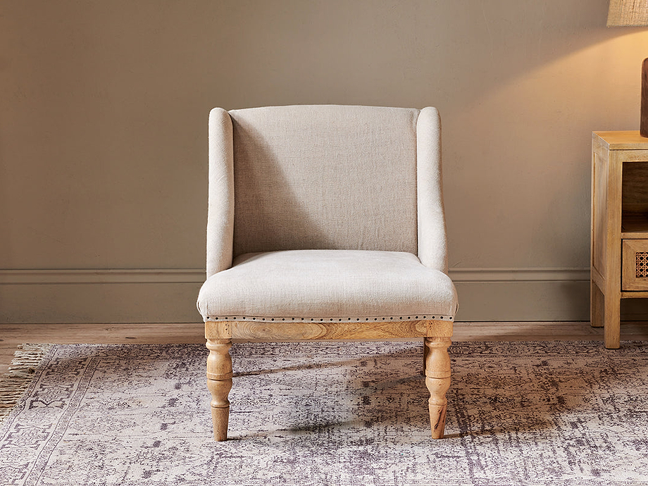 Elbu Deconstructed Linen Armchair - Stone