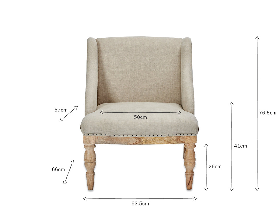 Elbu Deconstructed Linen Armchair - Stone