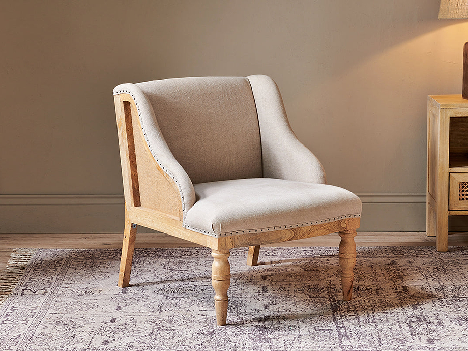 Elbu Deconstructed Linen Armchair - Stone