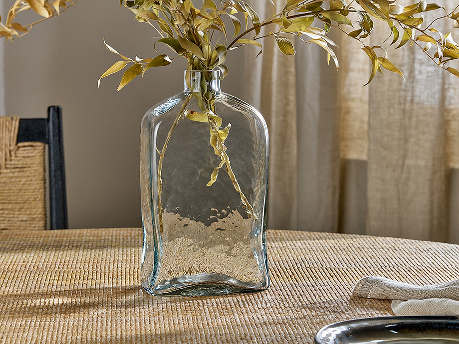 Ellam Recycled Glass Bottle Vase - Clear