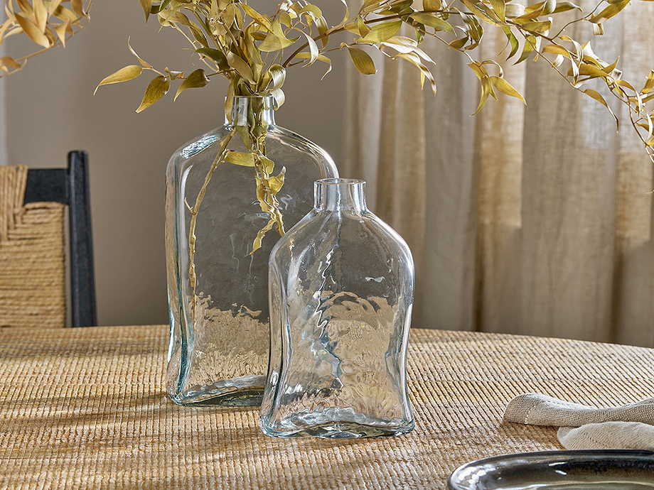 Ellam Recycled Glass Bottle Vase - Clear