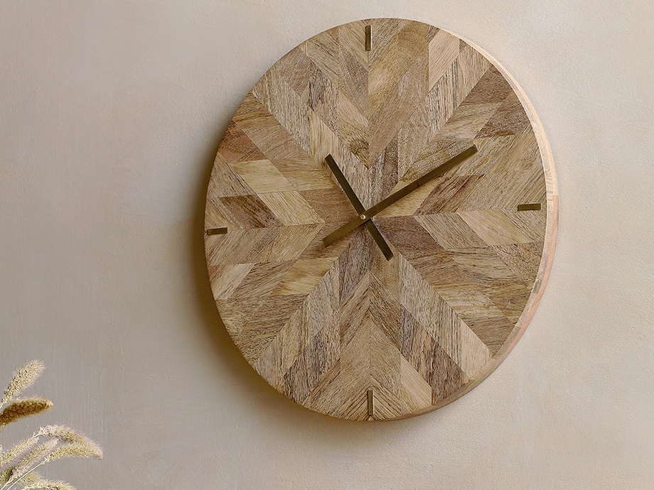 Enugu Mango Wood Clock - Natural