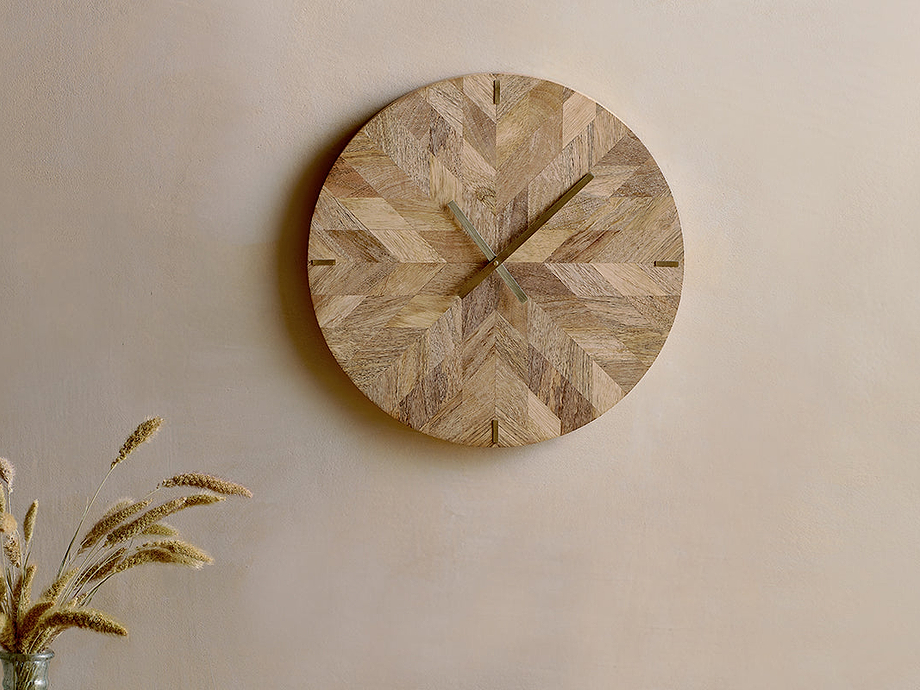 Enugu Mango Wood Clock - Natural