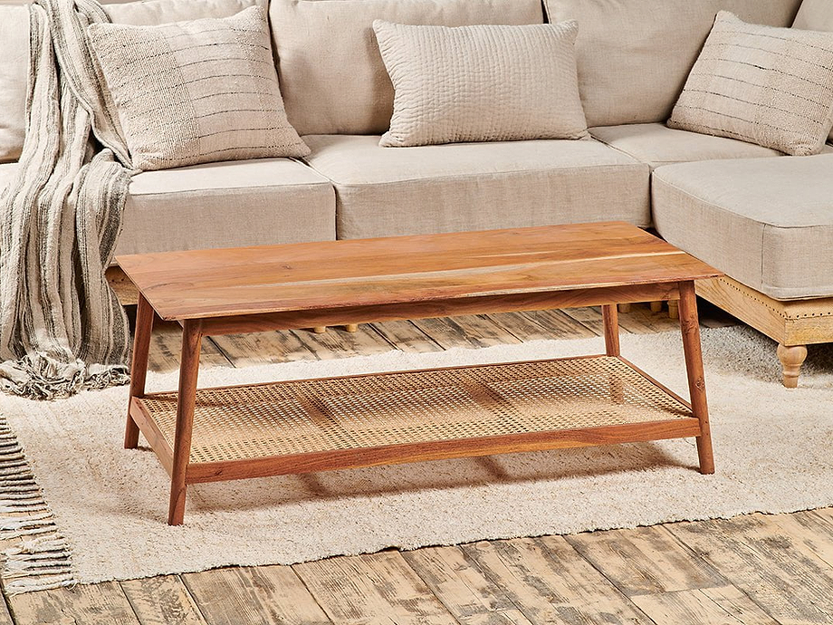 Erabar Acacia & Cane Coffee Table