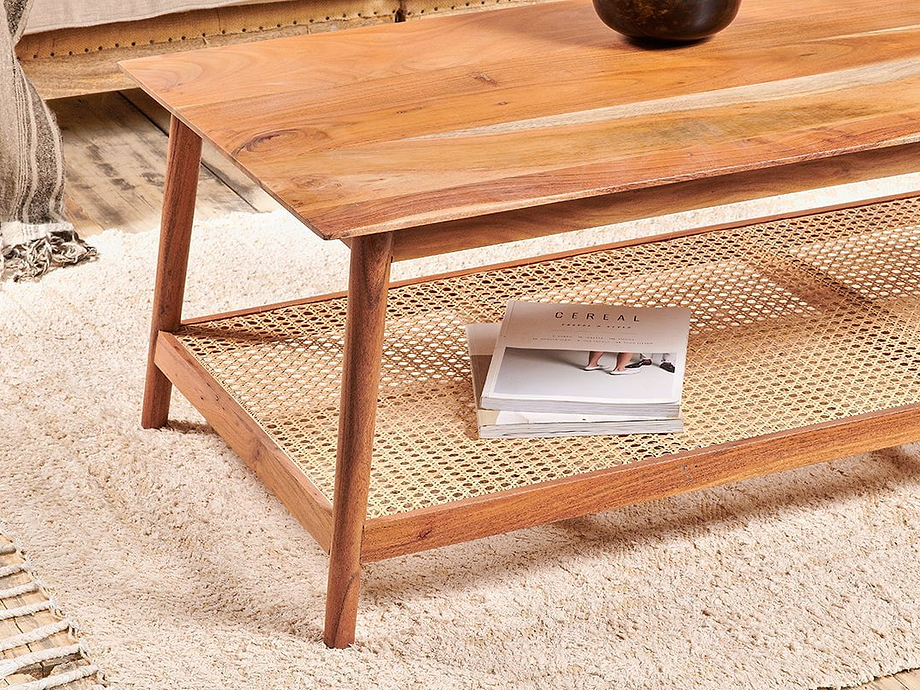 Erabar Acacia & Cane Coffee Table